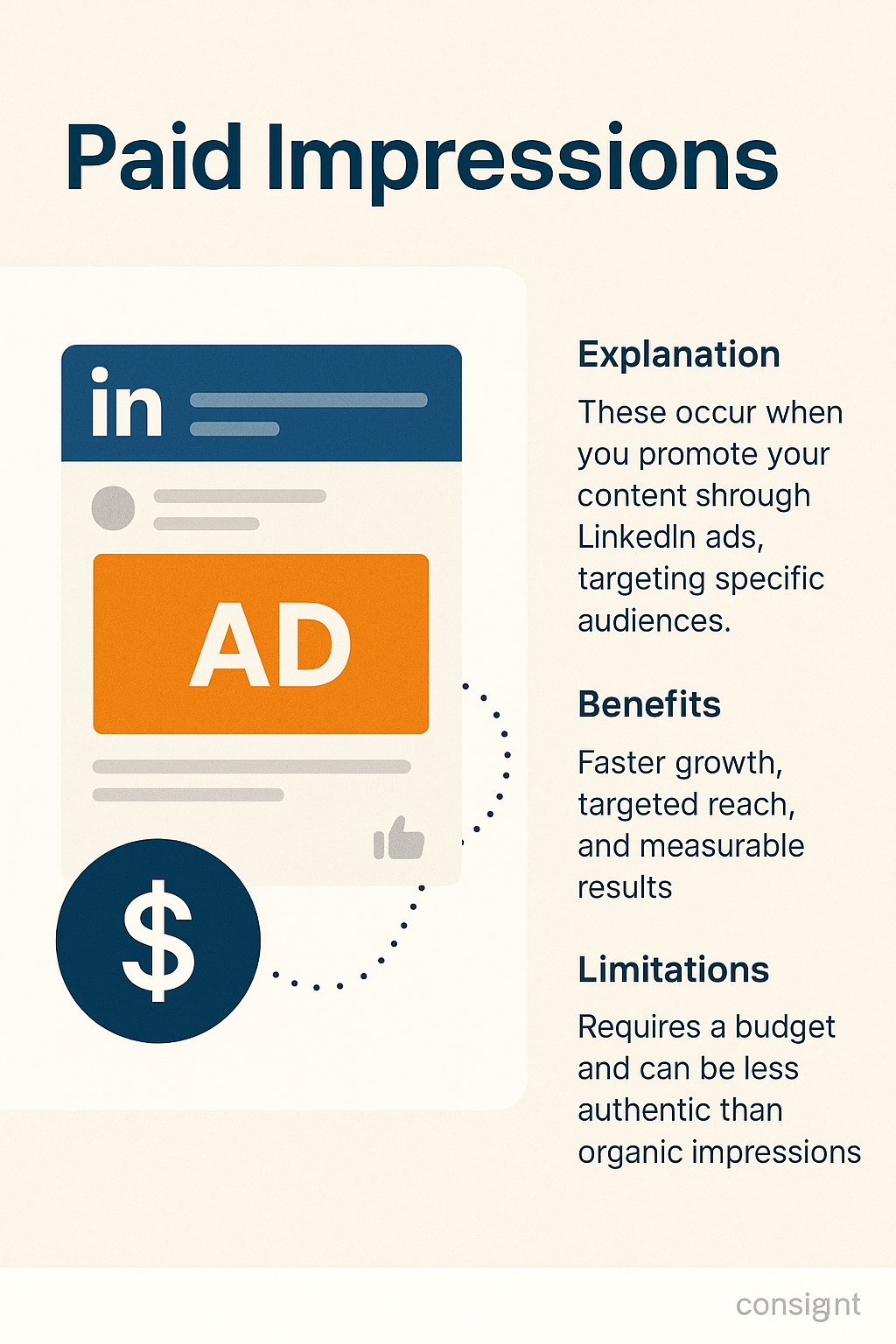 example of paid impressions on linkedin