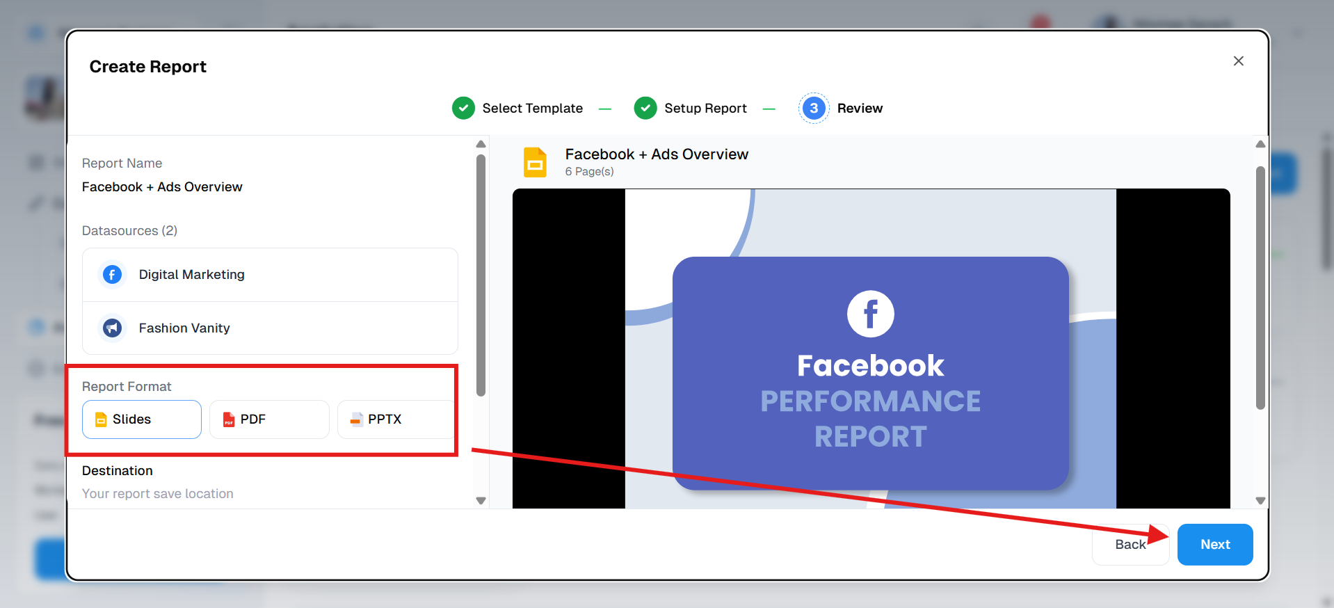 Pick Your Report Format